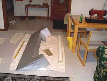 The new back cover, getting ready for a coat of naughahyde.