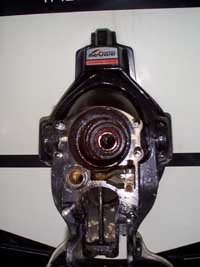 Looking into the bell housing with the drive off.