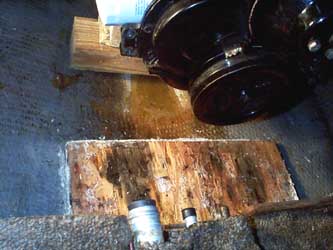 The rotten part is exposed.