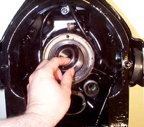 The new bearing rotates into place with no tools required.